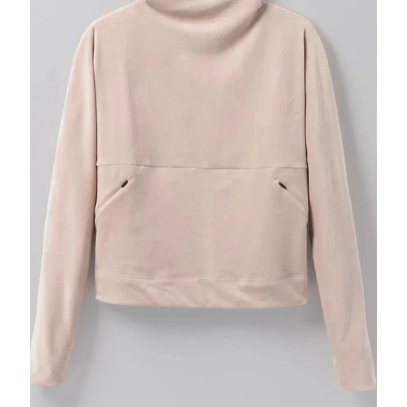 Prana Phoenix velour pullover pink mock neck Sweater size L. - Picture 3 of 8